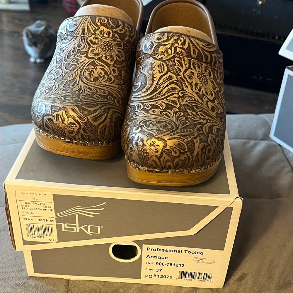 Dansko Antique Floral Loafers - Brown